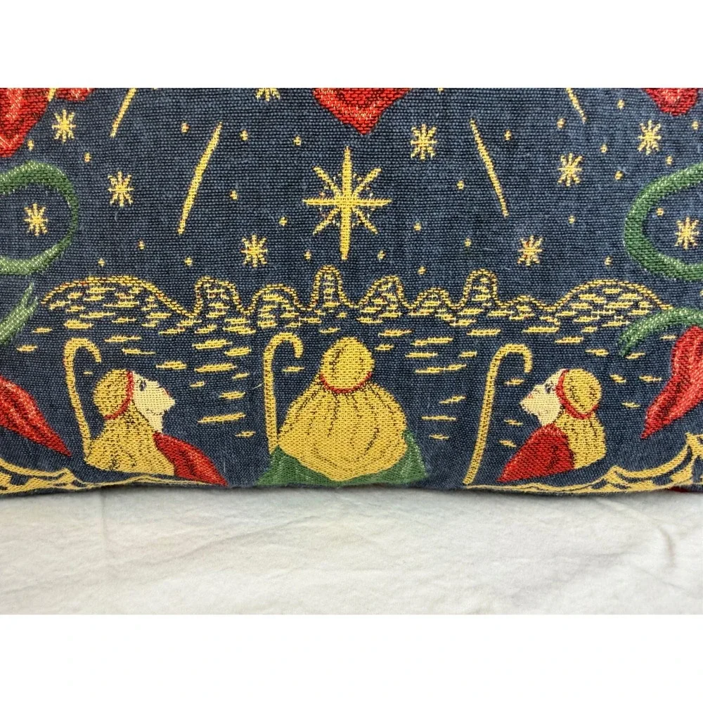 Vintage Angel Tapestry Throw Pillows‎ Set of 2 Christmas Decor Burgundy Navy